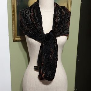 Velvet burnout scarf
